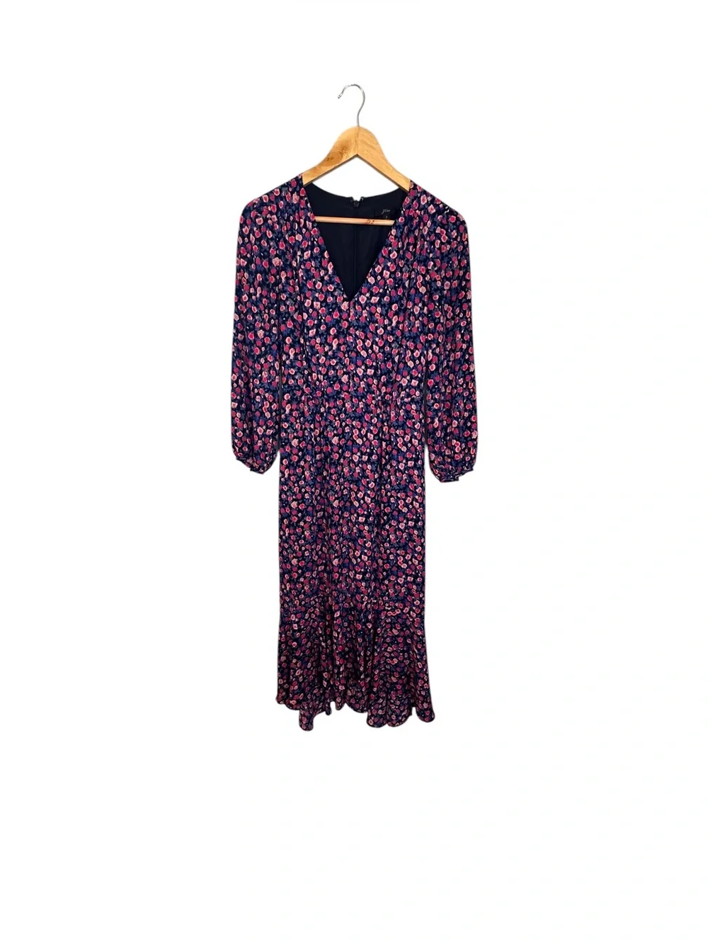 J. Crew Tie-waist Midi Dress in Dotted Floral Size 2